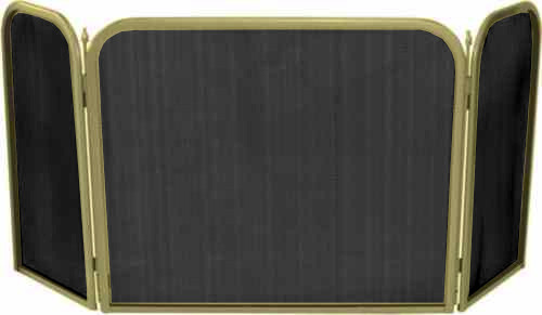 Κάλυμμα πρόσοψης τζακιού τρίφυλλο 50*55 εκατοστά χρυσό με μαύρο πλέγμα
